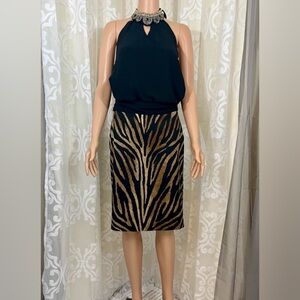 White House Black Market Cheetah Print Pencil Midi Skirt